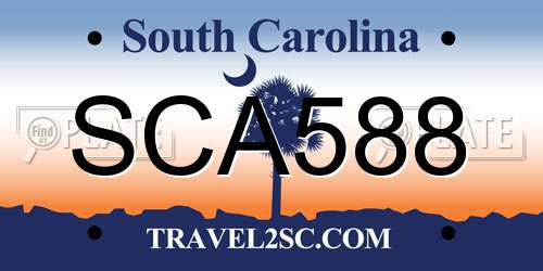 SCA588 South Carolina License Plate