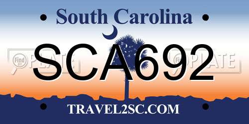 SCA692 South Carolina License Plate