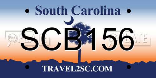 SCB156 South Carolina License Plate