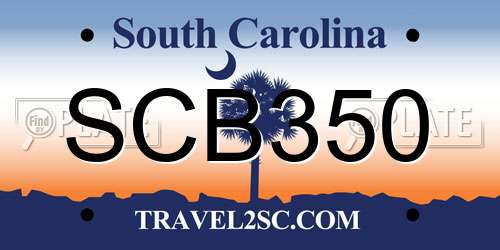 SCB350 South Carolina License Plate