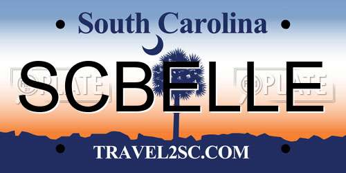 SCBELLE South Carolina License Plate