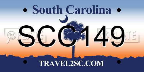SCC149 South Carolina License Plate