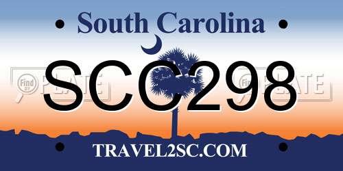 SCC298 South Carolina License Plate