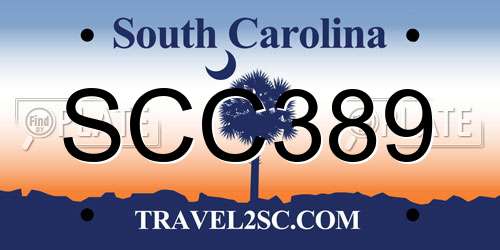 SCC389 South Carolina License Plate