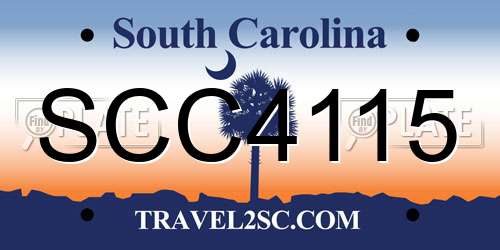 SCC4115 South Carolina License Plate
