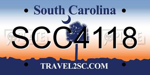 SCC4118 South Carolina License Plate