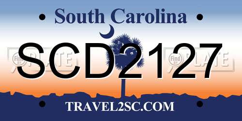 SCD2127 South Carolina License Plate