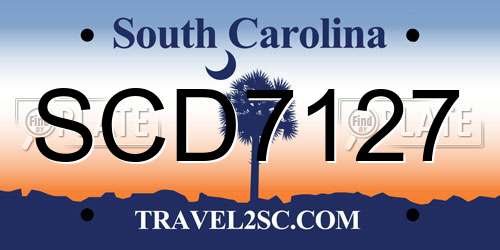 SCD7127 South Carolina License Plate