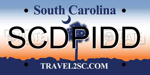 SCDPIDD South Carolina License Plate