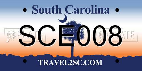 SCE008 South Carolina License Plate
