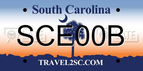 SCE00B South Carolina License Plate
