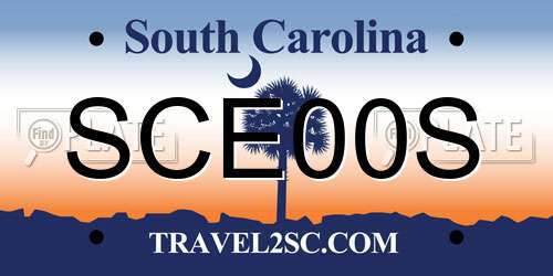 SCE00S South Carolina License Plate