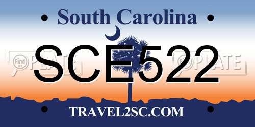 SCE522 South Carolina License Plate
