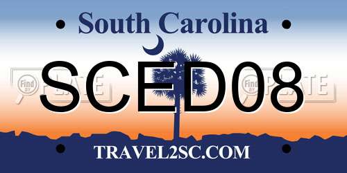 SCED08 South Carolina License Plate
