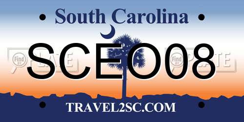 SCEO08 South Carolina License Plate