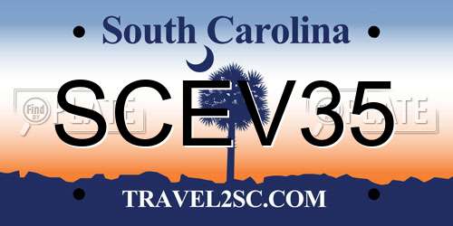 SCEV35 South Carolina License Plate