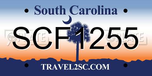 SCF1255 South Carolina License Plate