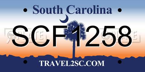 SCF1258 South Carolina License Plate