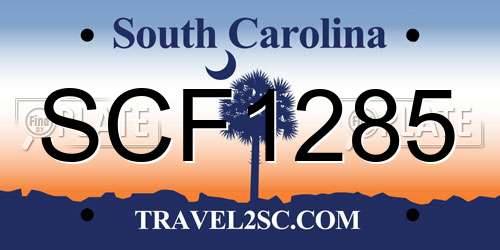 SCF1285 South Carolina License Plate