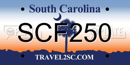 SCF250 South Carolina License Plate