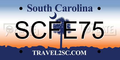SCFE75 South Carolina License Plate