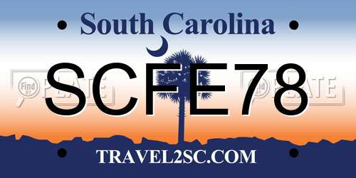 SCFE78 South Carolina License Plate