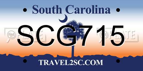 SCG715 South Carolina License Plate
