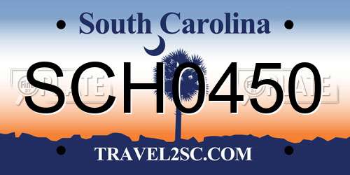 SCH0450 South Carolina License Plate