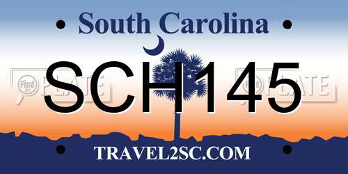 SCH145 South Carolina License Plate