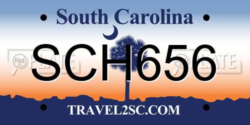 SCH656 South Carolina License Plate