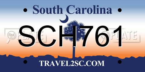 SCH761 South Carolina License Plate