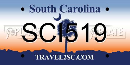 SCI519 South Carolina License Plate