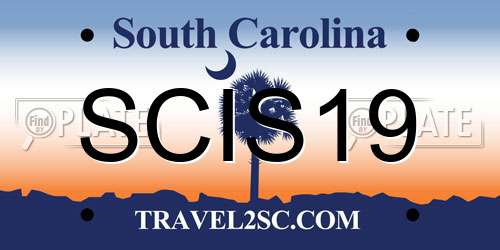 SCIS19 South Carolina License Plate