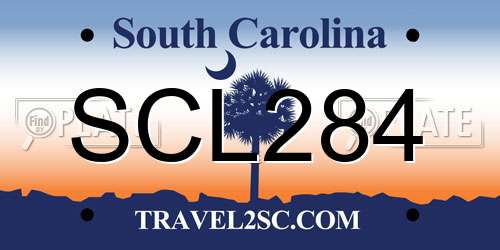 SCL284 South Carolina License Plate