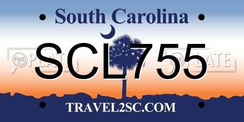 SCL755 South Carolina License Plate