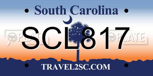 SCL817 South Carolina License Plate