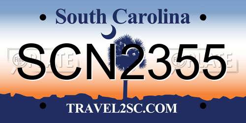 SCN2355 South Carolina License Plate