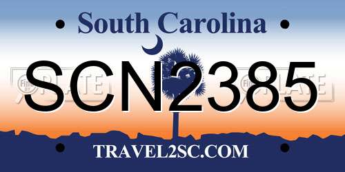 SCN2385 South Carolina License Plate
