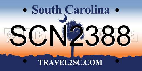 SCN2388 South Carolina License Plate