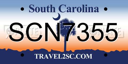 SCN7355 South Carolina License Plate