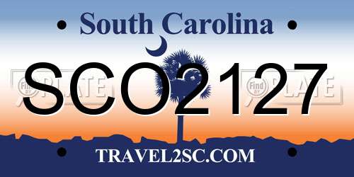 SCO2127 South Carolina License Plate