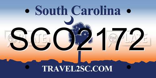 SCO2172 South Carolina License Plate