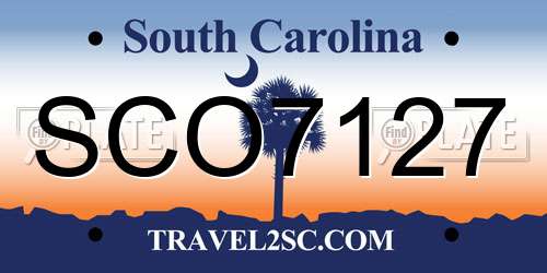 SCO7127 South Carolina License Plate