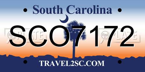 SCO7172 South Carolina License Plate