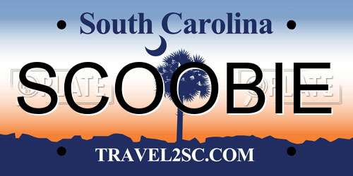 SCOOBIE South Carolina License Plate