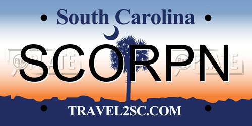 SCORPN South Carolina License Plate
