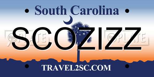 SCOZIZZ South Carolina License Plate