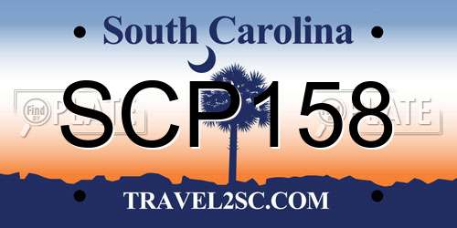 SCP158 South Carolina License Plate