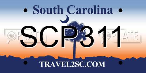 SCP311 South Carolina License Plate