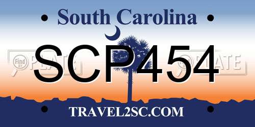 SCP454 South Carolina License Plate